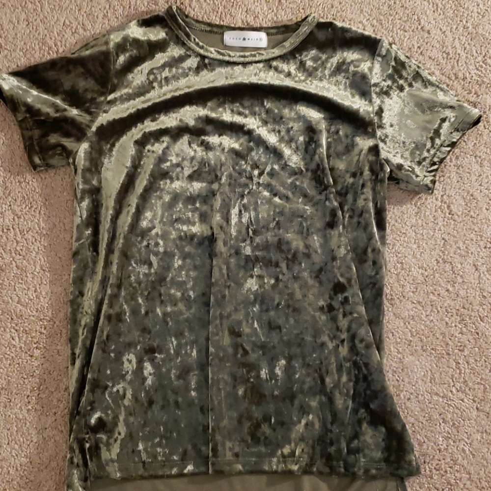 Velvet shirt, coco & main, size s